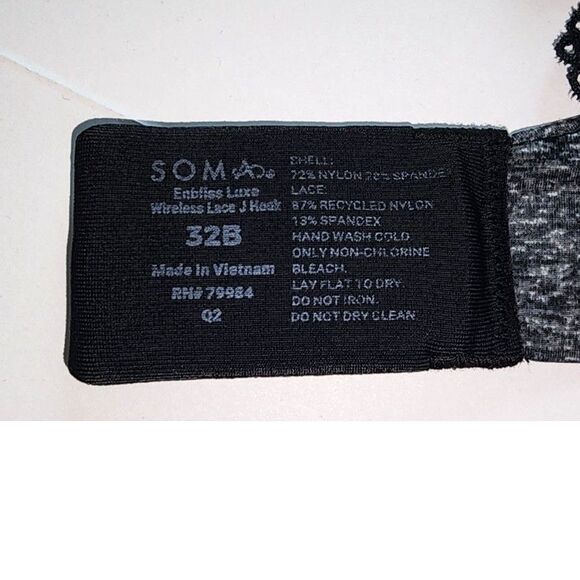 SOMA Enbliss Luxe Wireless Lace J Hook Bra Size 32B - Picture 6 of 6